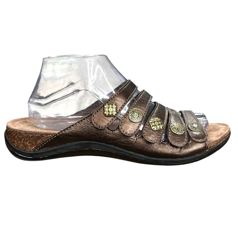 Dansko Women’s Jainie Metallic Brown Slip On Sandal Size 41 US 10.5/11